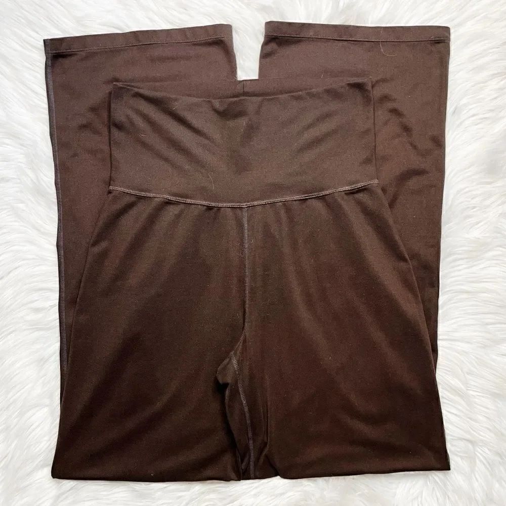 LUCY Wide Leg Athletic Loungewear Pants Chocolate Brown Size Small